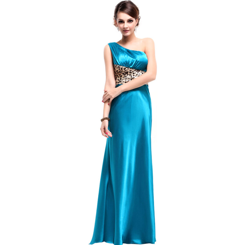 Ever-Pretty Modré saténové šaty