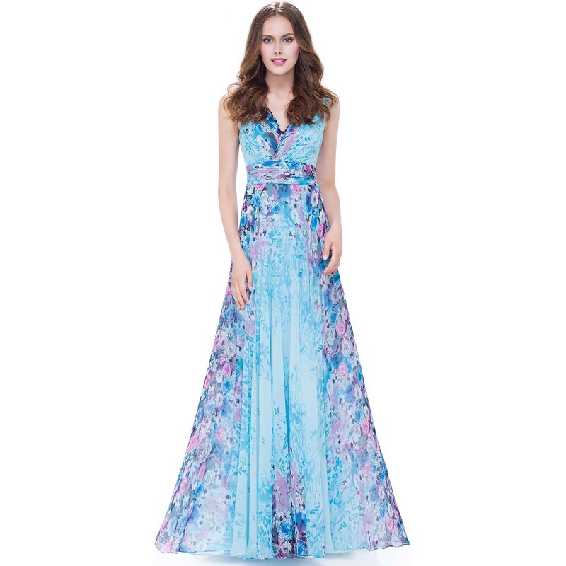 Ever-Pretty Modré květované šaty