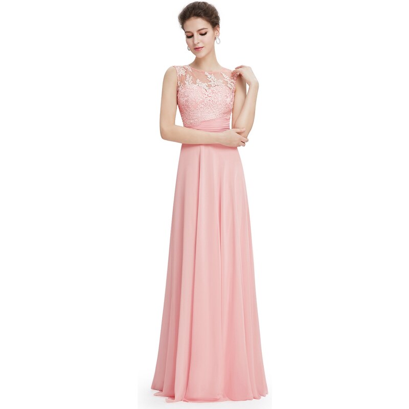 Ever-Pretty Něžné růžové šifonové šaty