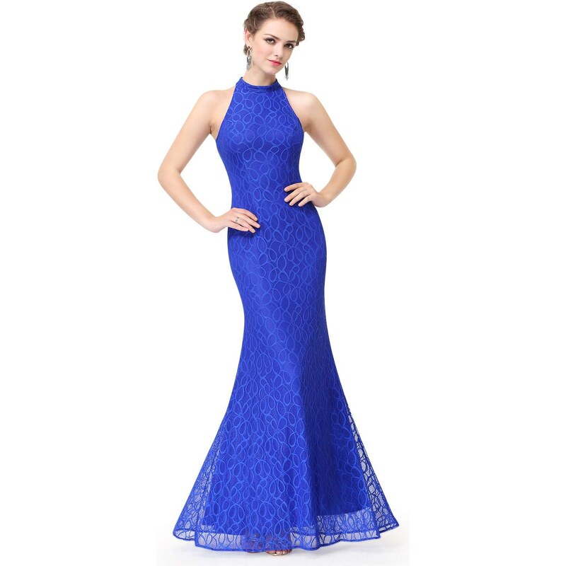 Ever-Pretty Zářivě modré krajkové šaty střihu mořské panny