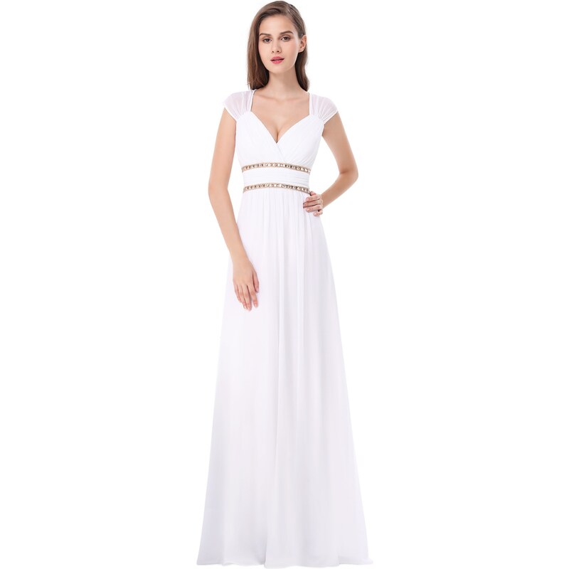 Ever-Pretty Bílé šaty inspirované antikou ze šifonu