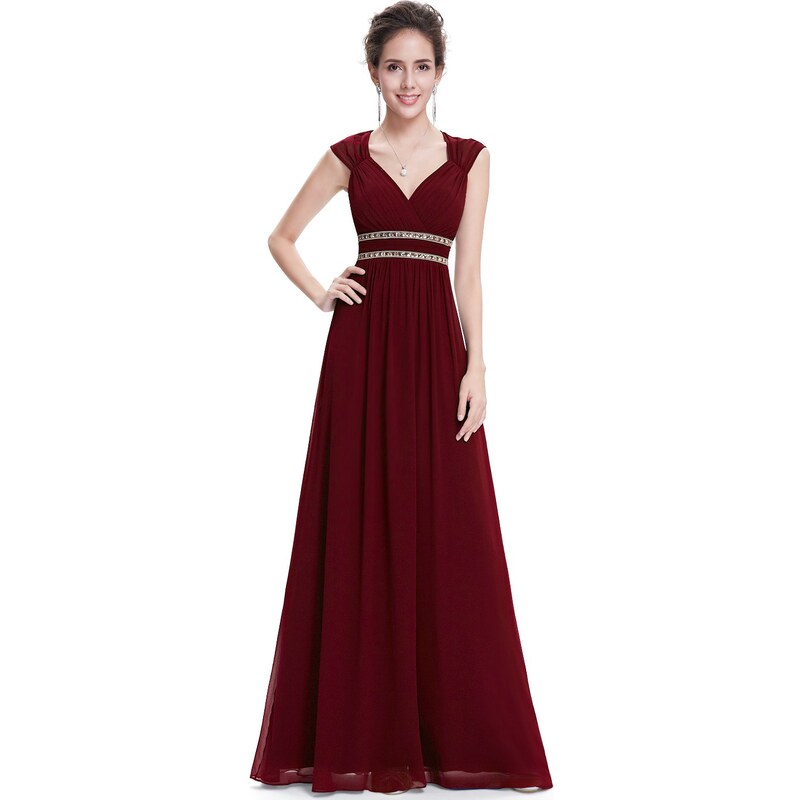 Ever-Pretty Vínově červené šaty inspirované antikou ze šifonu