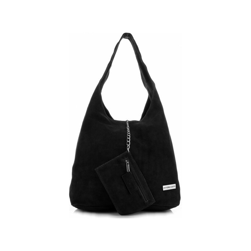 Kožené kabelka shopper bag Vittoria Gotti černá V8802 114499055