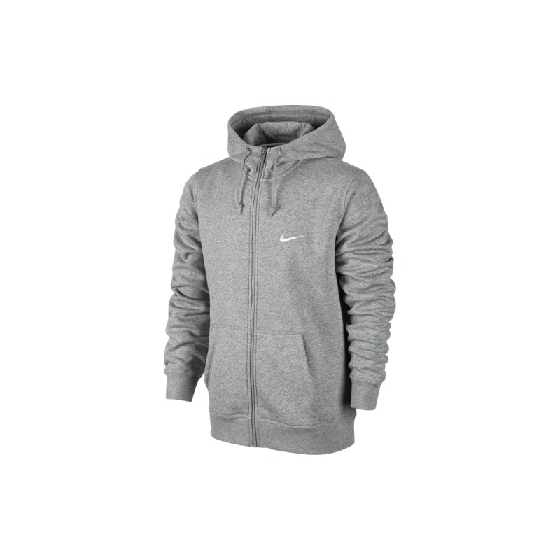 NIKE Pánská značková mikina CLUB FZ HOODY-SWOOSH - Šedá 611456-063