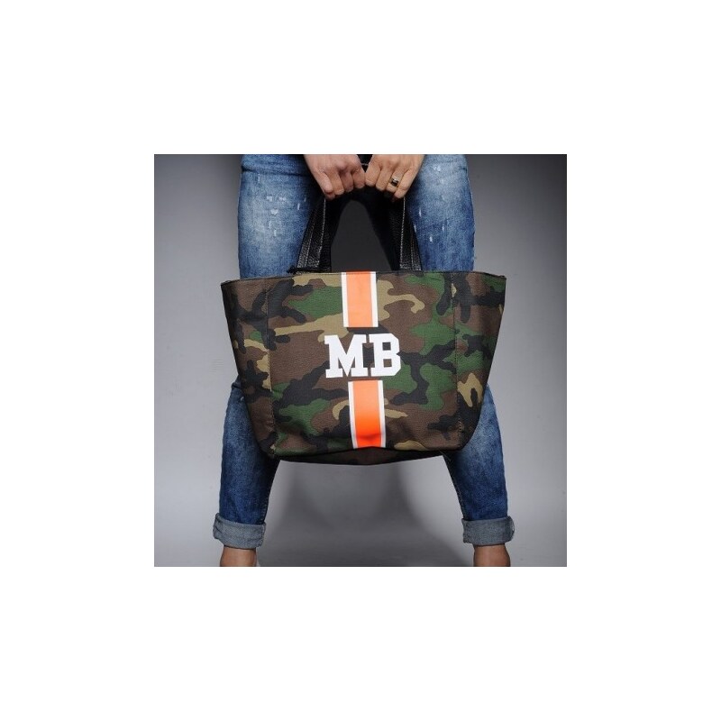 Mia Bag Army taška - shopper - oranžový pás