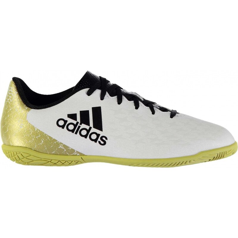 Adidas X 16.4 Indoor Football Boots Junior Boys, white/blk/gold