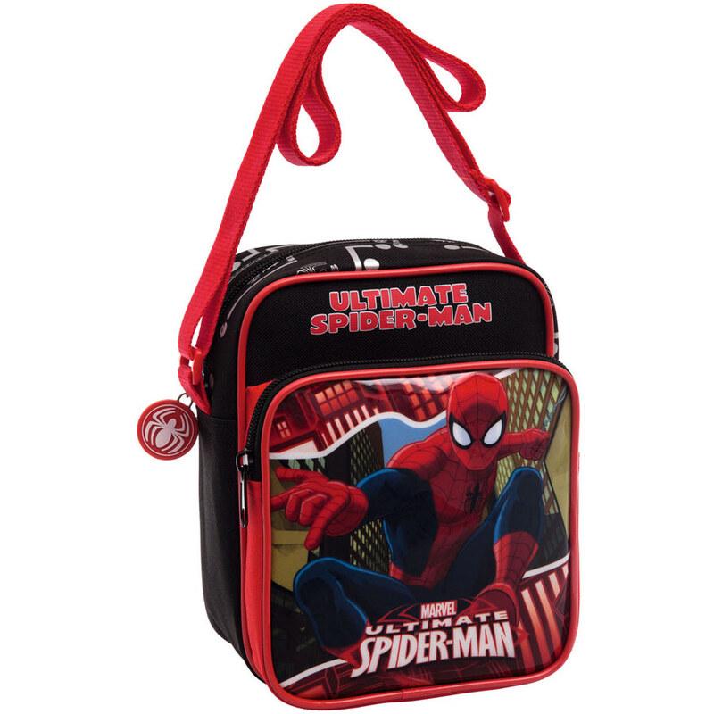 Joummabags Taška přes rameno s kapsou Spiderman Red City 15x19x10 cm