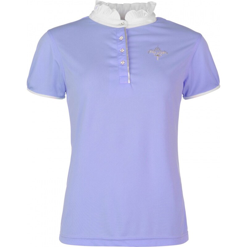 Just Togs Jewelled Polo Shirt Ladies, blue