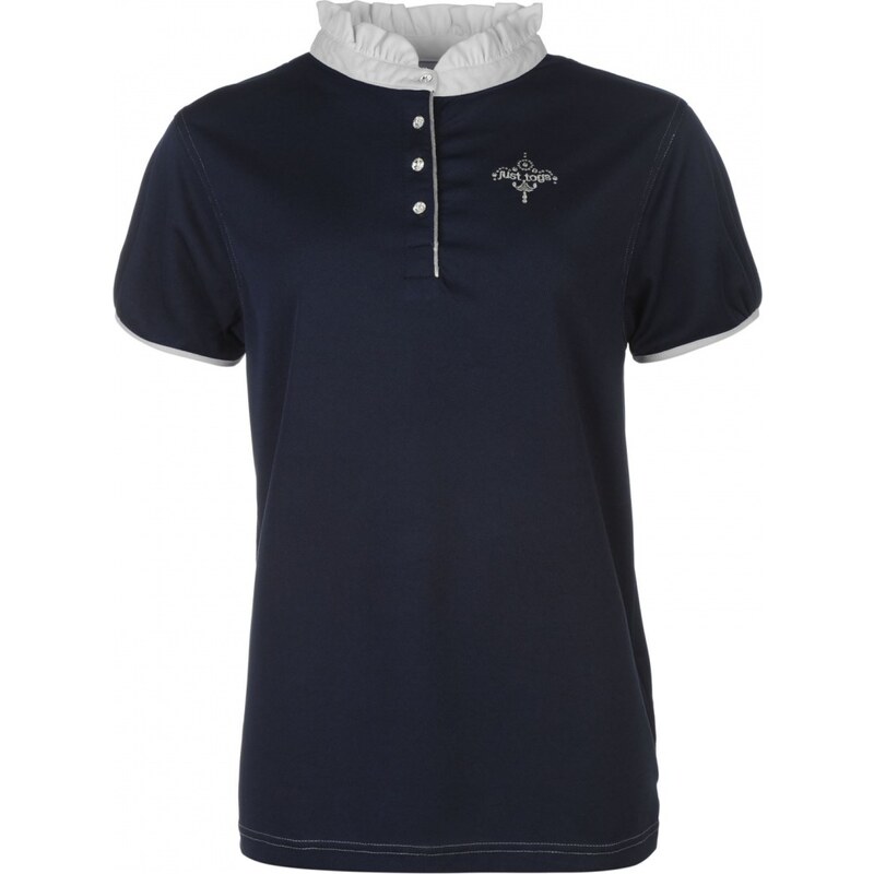 Just Togs Jewelled Polo Shirt Ladies, navy
