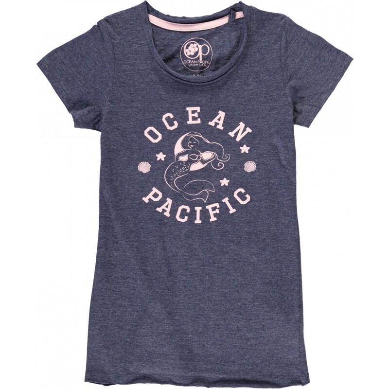 Ocean Pacific Graphic Scoop T Shirt Junior Girls, denim marl