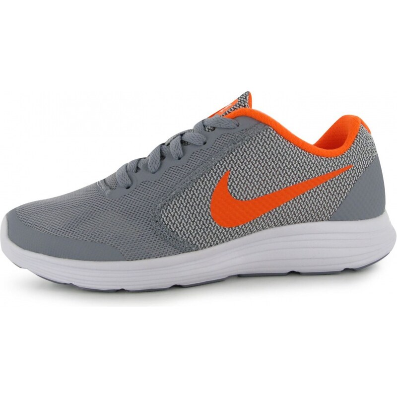 Nike Revolution 3 Running Shoe Junior Boys, grey/orange