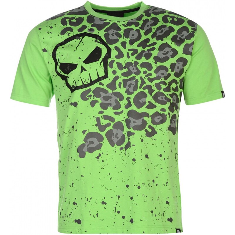 No Fear Moto Graphic T Shirt Mens, green leopard