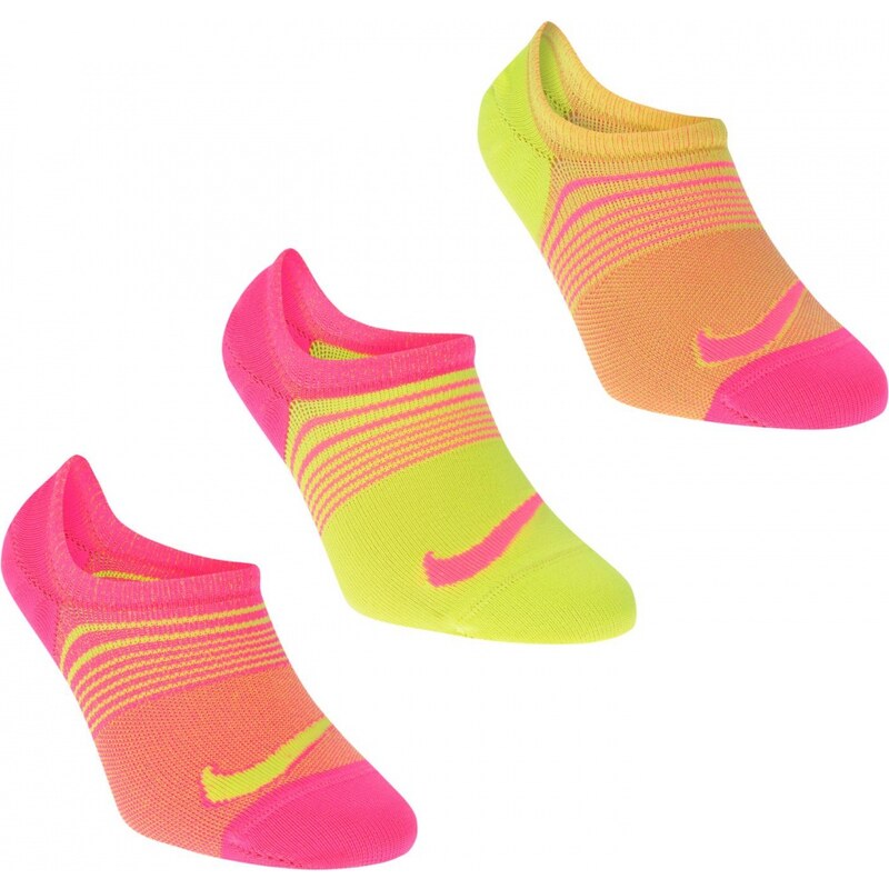 Nike No Show Socks 3 Pack Ladies, orange/yellow
