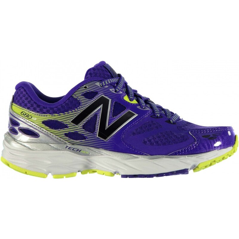 New Balance W 680 v3 Ladies Running Shoes, purple/lime