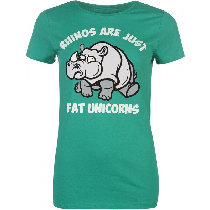 Cotton Crush Cotton T Shirt Ladies, fat unicorns