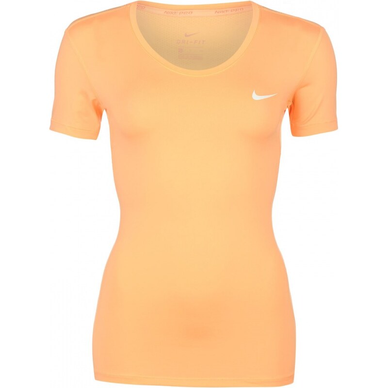 Nike Pro Short Sleeve V Neck Top Ladies, orange