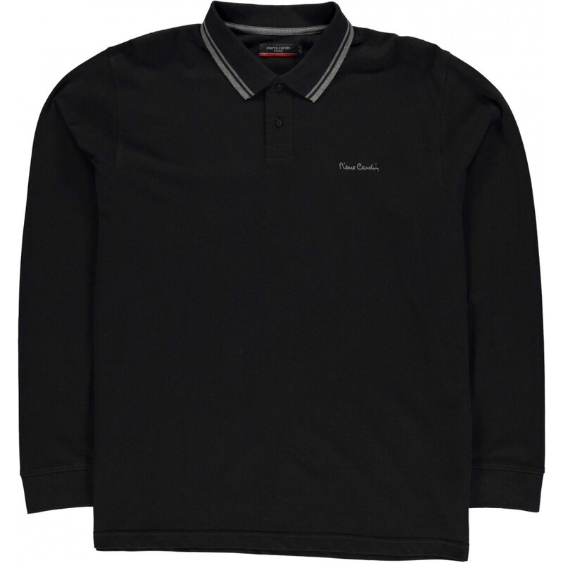 Pierre Cardin XL Long Sleeve Polo Shirt Mens, black