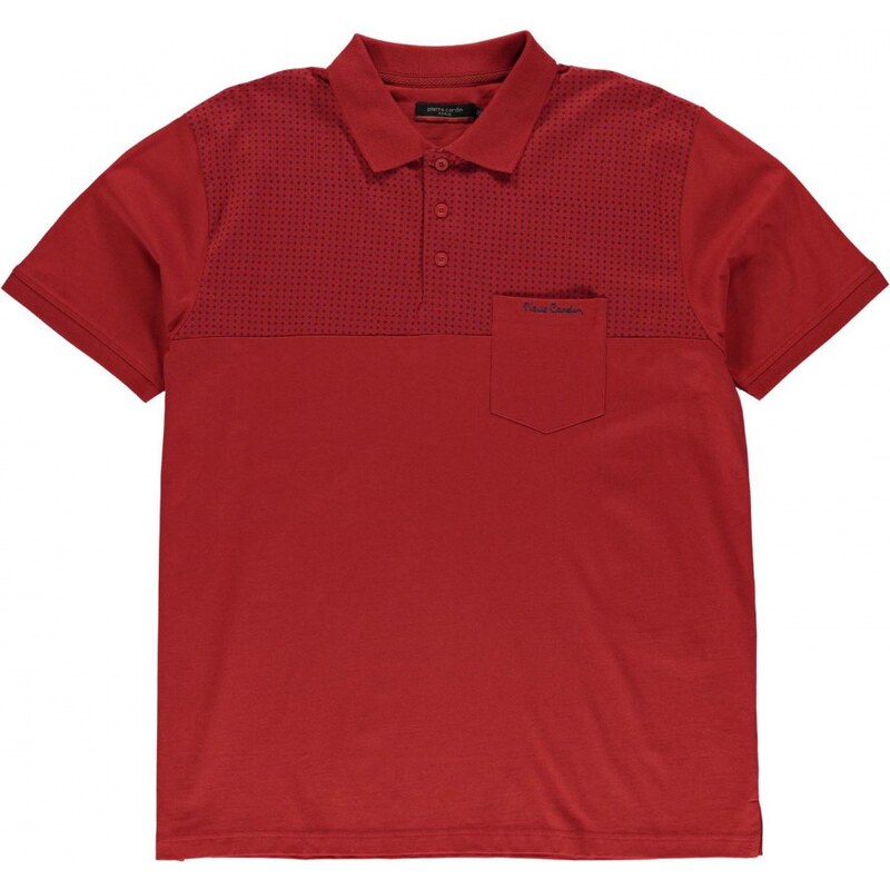 Pierre Cardin XL Panel Polo Shirt Mens, dark red