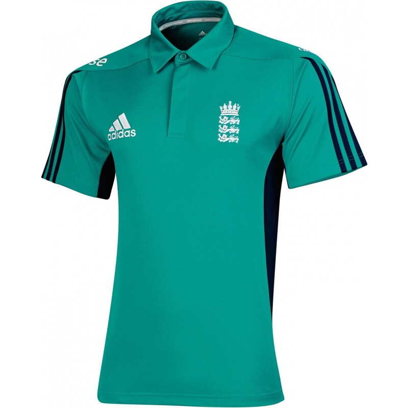 Adidas England Cricket Polo Shirt Mens, eqt green