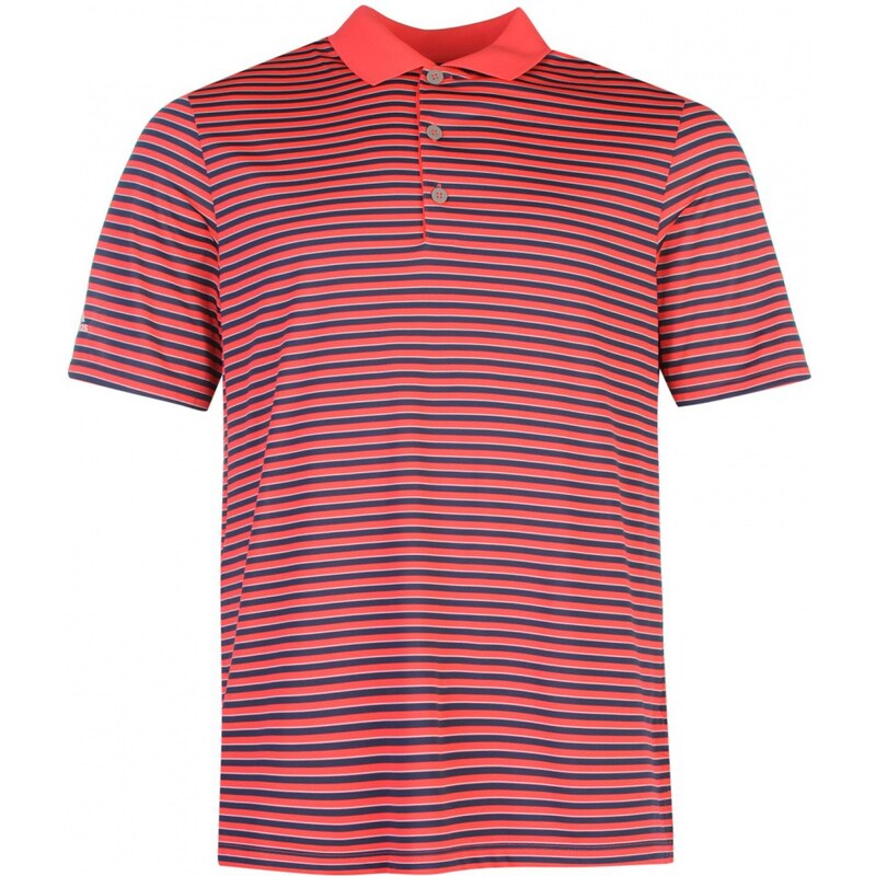 Adidas 3 Colour Stripe Golf Polo Mens, shock red