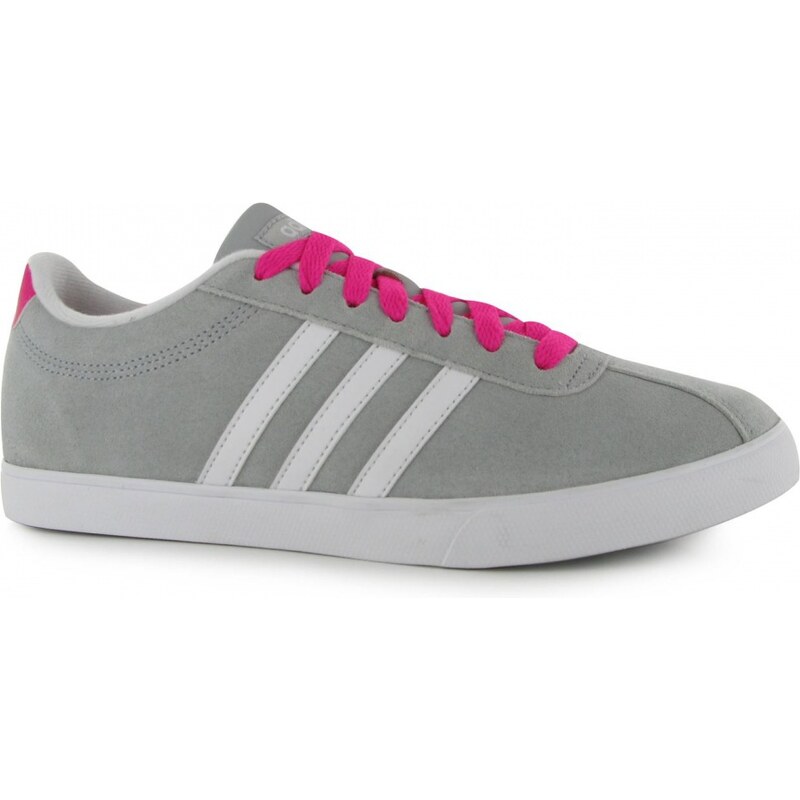 Adidas Court Set Suede Ladies Trainers, onix/white/pink