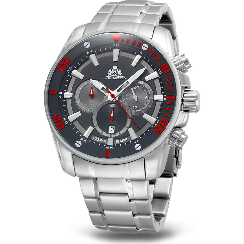 Rothenschild Steam RS-1403-AS-BKRD Chrono grey-red 47 mm 100M