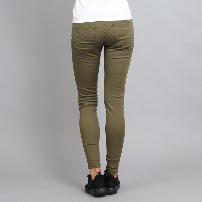 Urban Classics Ladies Skinny Pants olivové