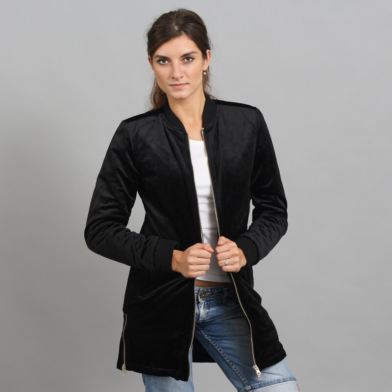 Urban Classics Ladies Long Velvet Jacket černá