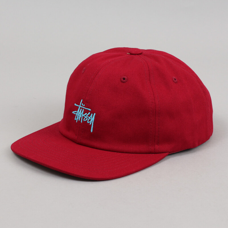 Stussy Basic Logo Twill Cap vínová