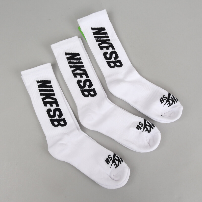 Nike SB 3Pack Crew Sock bílé