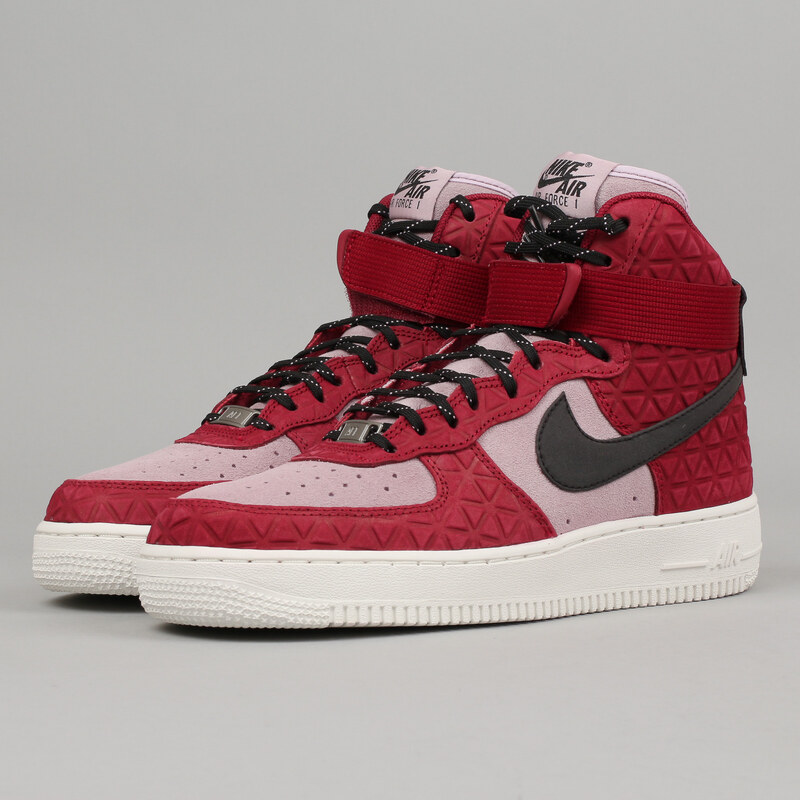 Nike W Air Force 1 Hi Premium Suede noble red / black - plum fog