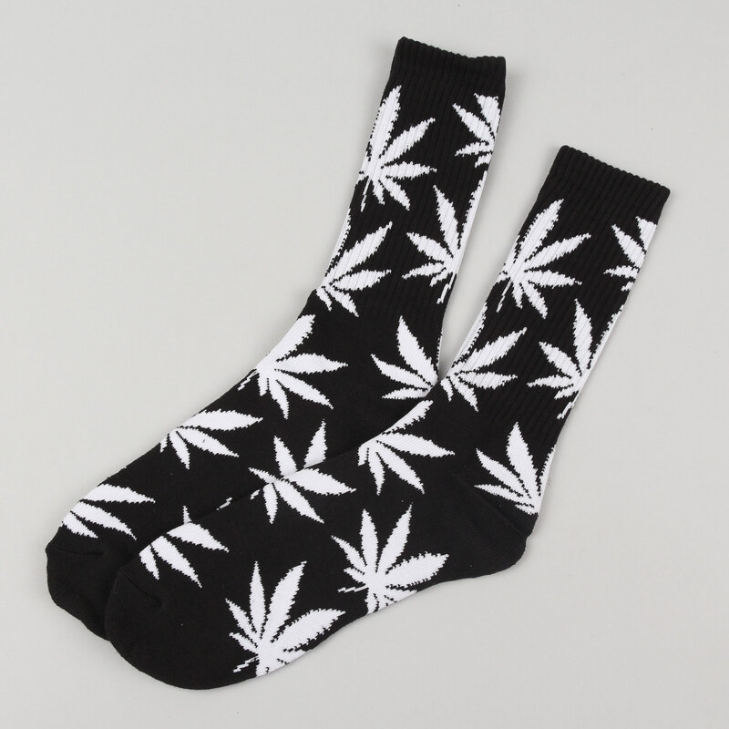 HUF Plantlife Crew Sock černé / bílé