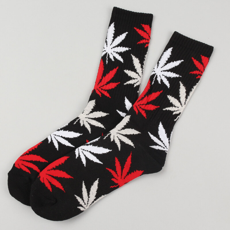 Huf Plantlife Crew Sock černé / červené / bílé