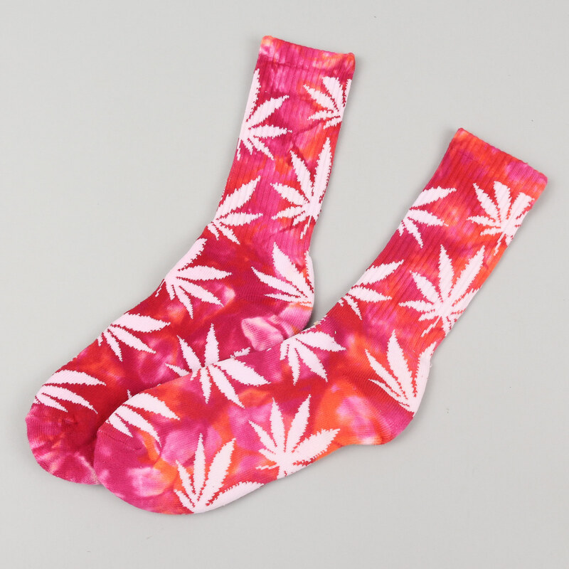 Huf Tie Dye Plantlife Crew Sock růžové / červené / bílé