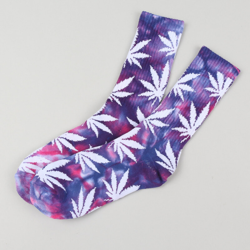 Huf Tie Dye Plantlife Crew Sock fialové / růžové / bílé