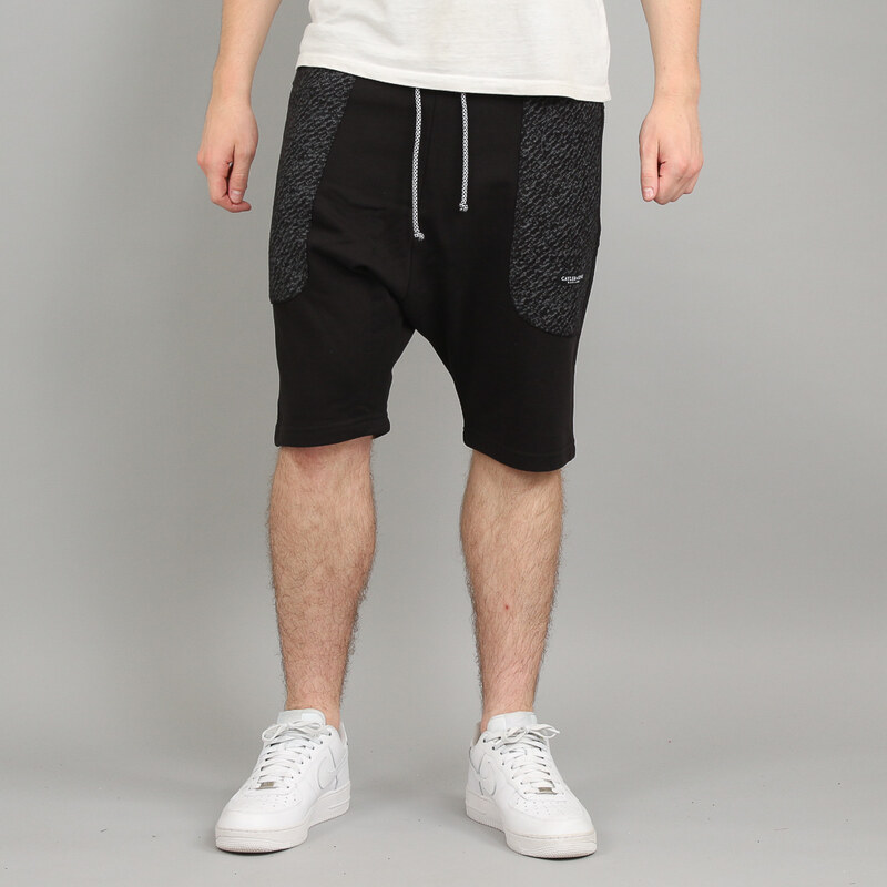 Cayler & Sons BL Presidential Low Crotch Sweat Shorts černé / melange tmavě šedé