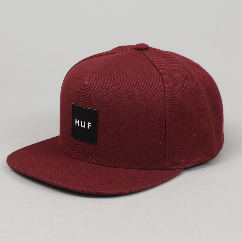 Huf Box Logo Snapback vínová