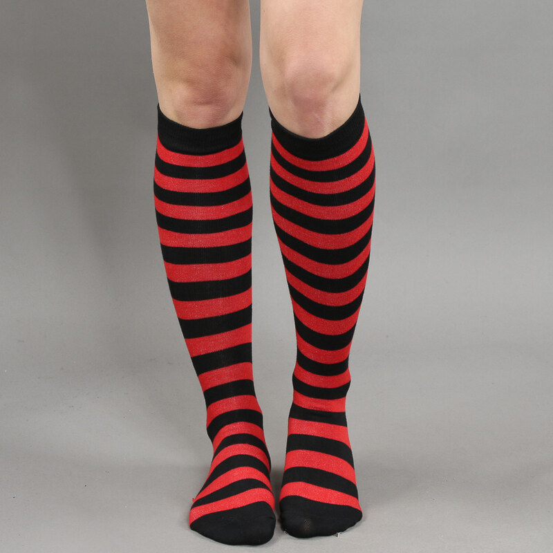 Urban Classics Ladies Striped Socks černé / červené