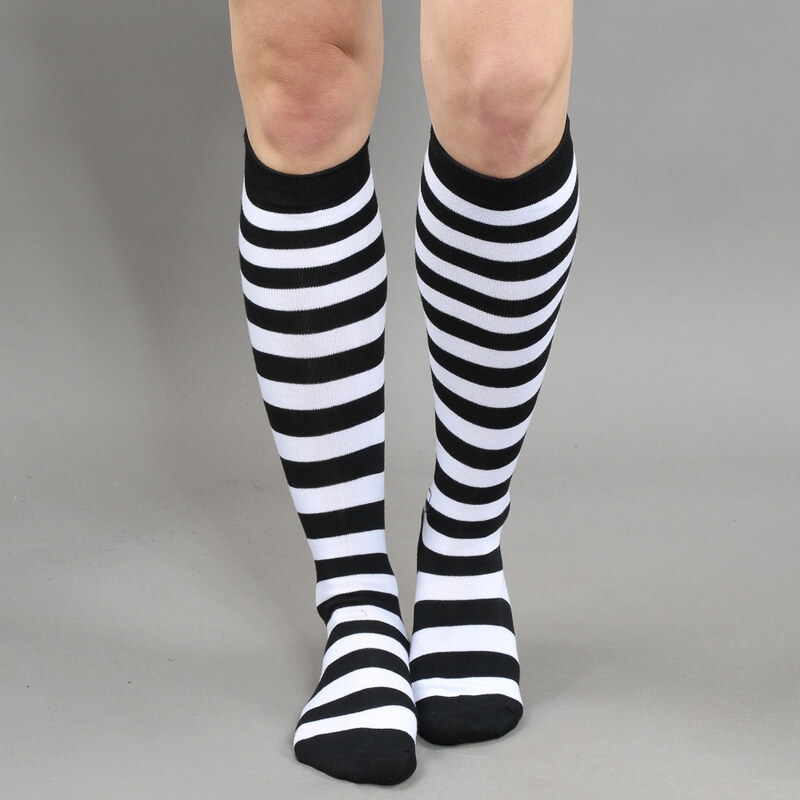 Urban Classics Ladies Striped Socks černé / bílé