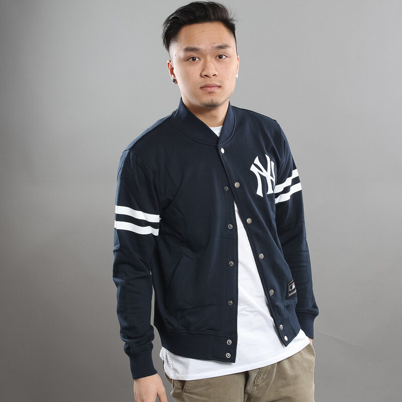 Majestic Roper Fleece Letterman Jacket NY navy