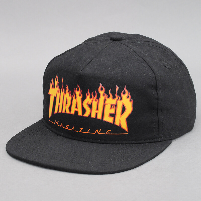 Thrasher Flame Snapback černá