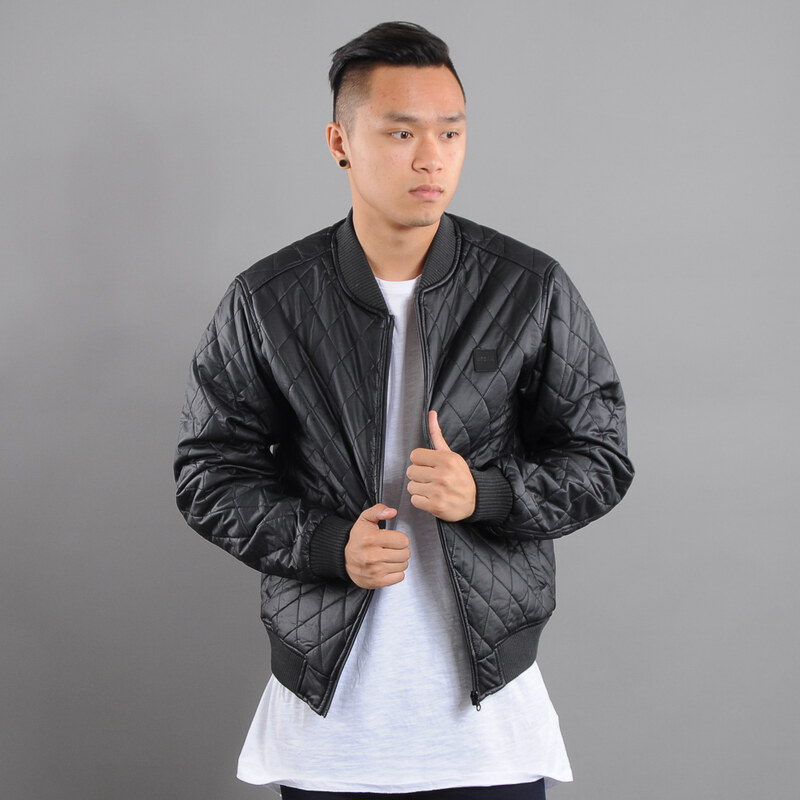Urban Classics Diamond Quilt Leather Imitation Jacket černá