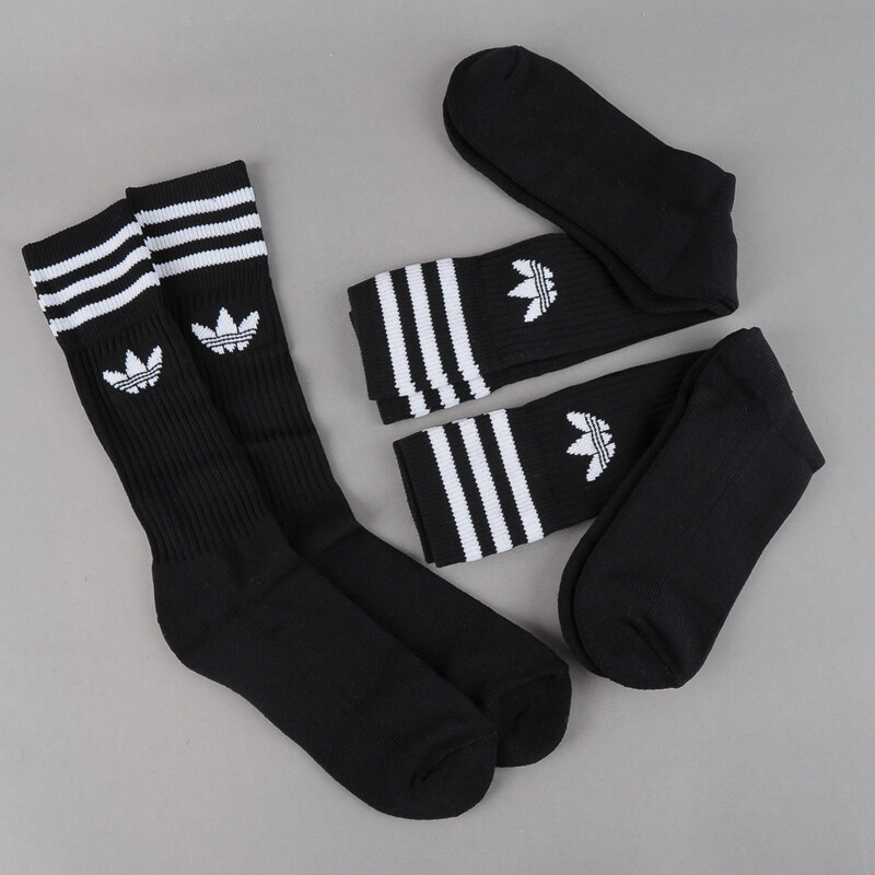 adidas Solid Crew Sock černé / bílé