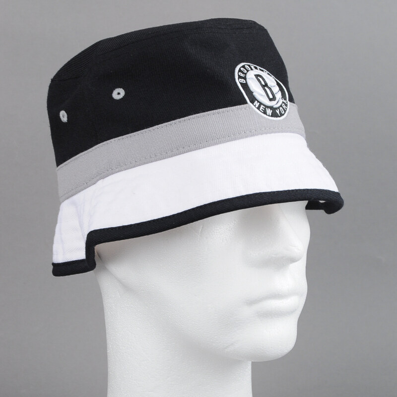 Mitchell & Ness Colour Block Bucket Hat Nets černý / bílý / šedý