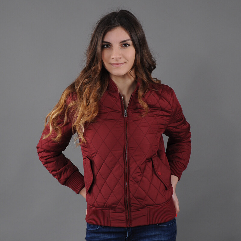 Urban Classics Ladies Diamond Quilt Nylon Jacket vínová