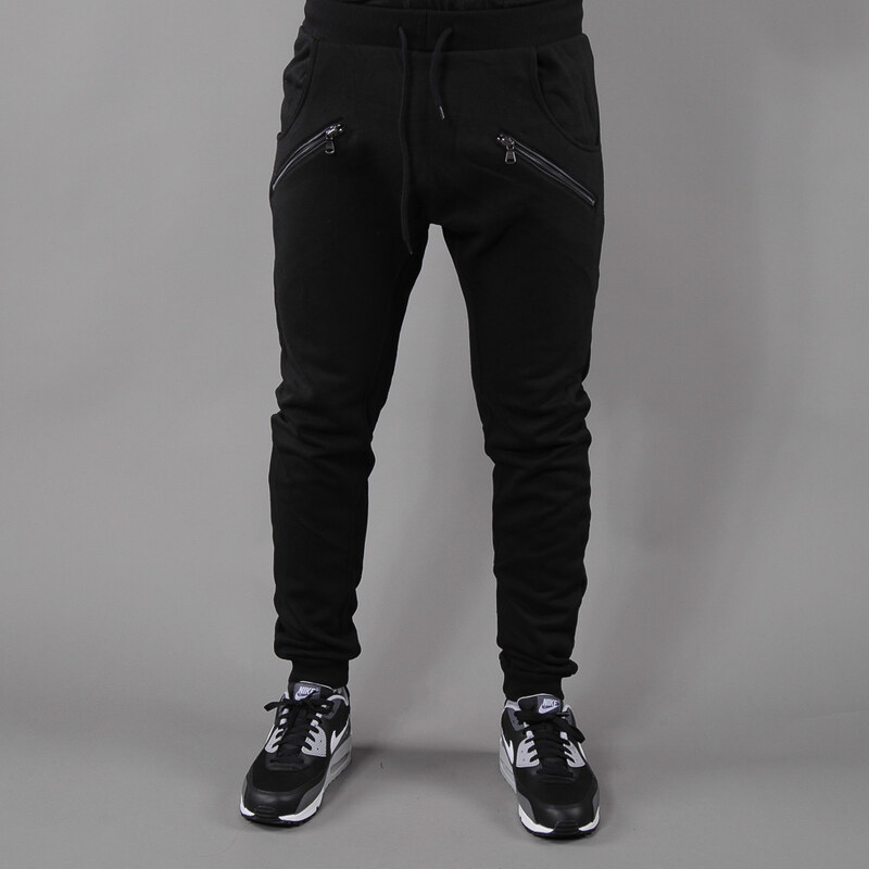 Urban Classics Zip Deep Crotch Sweatpants černé