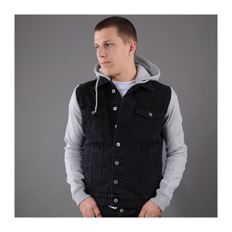Urban Classics Hooded Denim Fleece Jacket black