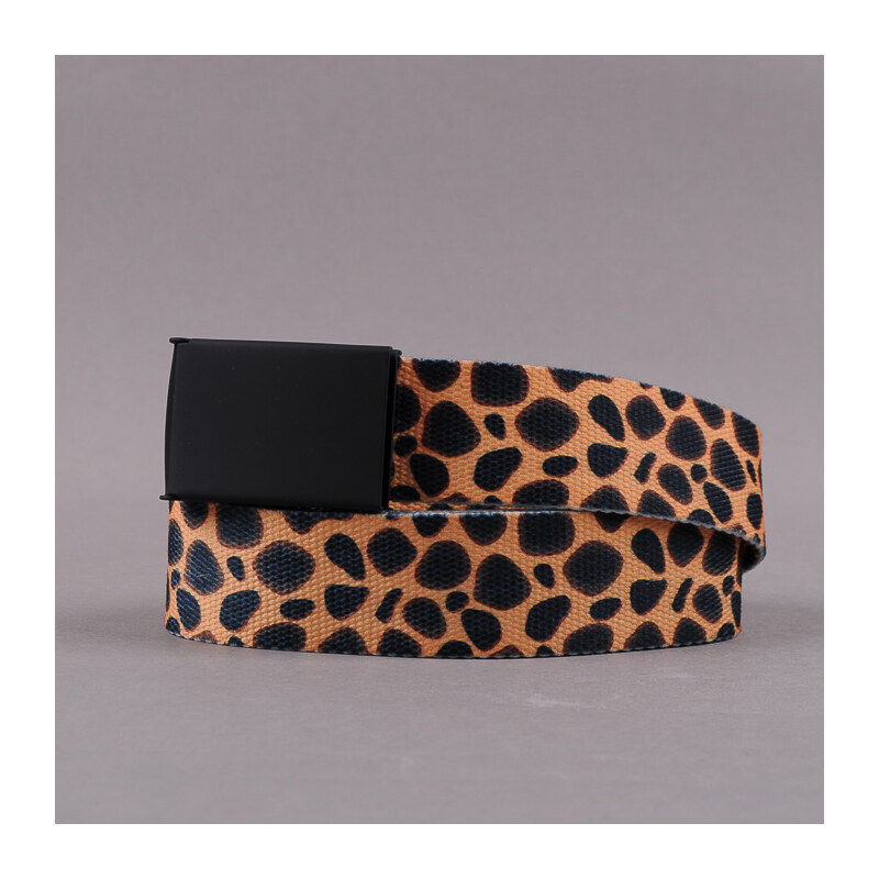 MD Printed Woven Belt Cheetah světle oranžový / černý