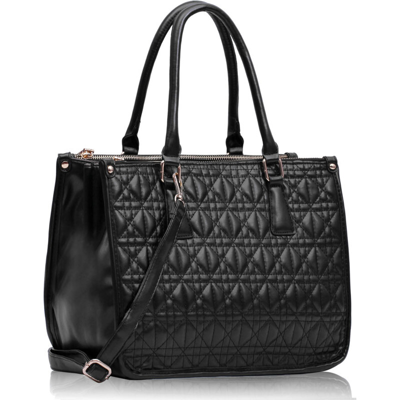 LS fashion LS dámská prošívaná kabelka 215A černá