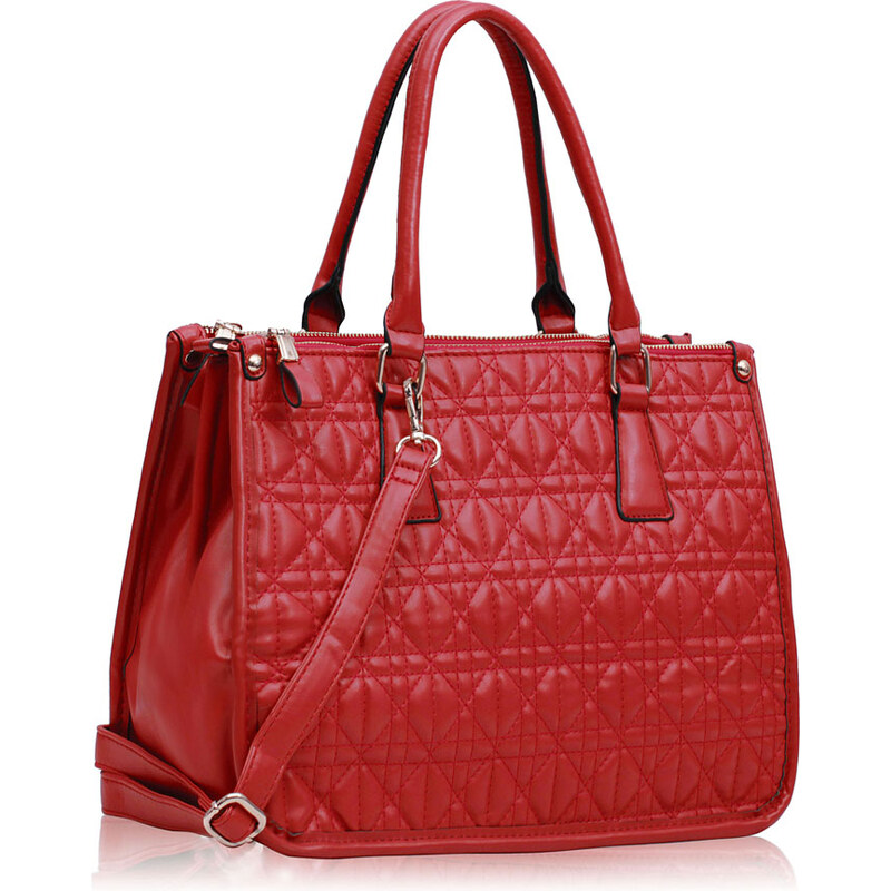LS fashion LS dámská prošívaná kabelka 215A červená